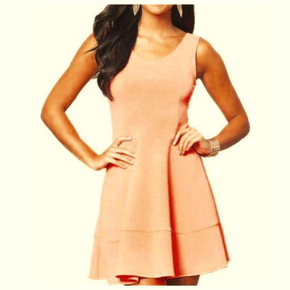 Lulu's Home Before Daylight Barbie Pink/Apricot Mini Skater Dress - Picture 2 of 15